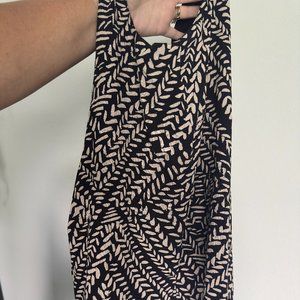 Sseko Black and Cream Patterned Tank Top